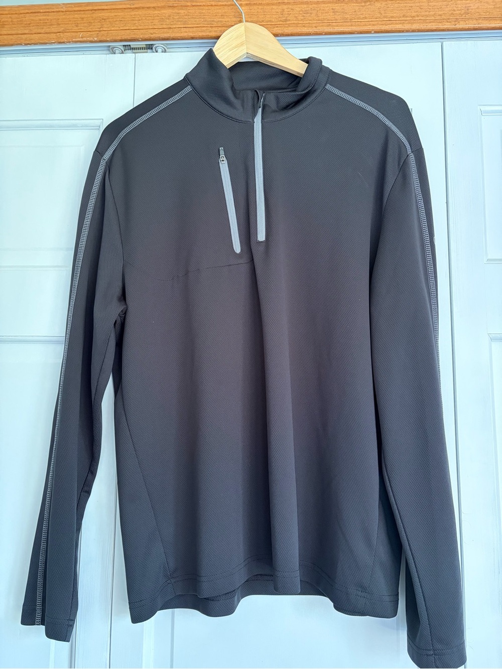 Callaway Golf Pullover Men’s Black 1/4 Zip Long Sleeve Sz L Front Zip Pocket